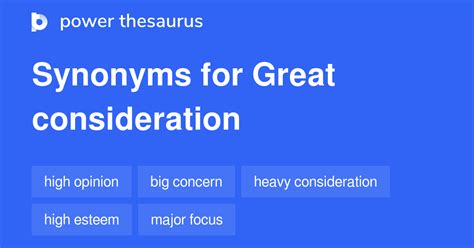 consideration thesaurus